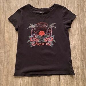 Roxy Graphic Paradise Bound Black T-Shirt - Kids’ Size M (10/12)